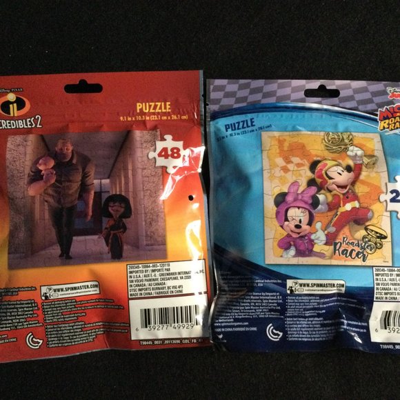 Two puzzle on the go Disney puzzles Incredibles 2 48pcs & Mickey 24pcs like new - Picture 2 of 6